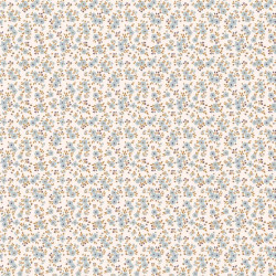 Printed Popelin CAPRI Ecru / Baltic